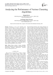 Analyzing the performance of various clustering algorithms