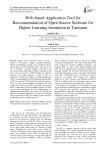 Web-based application tool for recommendation of open source software for higher learning institution in Tanzania
