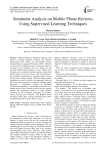 Sentiment analysis on mobile phone reviews using supervised learning techniques