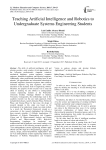 Teaching artificial intelligence and robotics to undergraduate systems engineering students