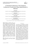 A detailed examination of the enterprise architecture frameworks being implemented in Pakistan