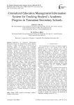 Centralized education management information system for tracking student’s academic progress in Tanzanian secondary schools