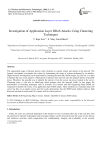 Investigation of application layer DDoS attacks using clustering techniques