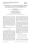 An Efficient (n, n) Visual Secret Image Sharing using Random Grids with XOR Recovery