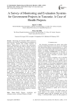A Survey of Monitoring and Evaluation Systems for Government Projects in Tanzania: A Case of Health Projects