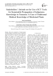 Stakeholders’ Attitude on the Use of ICT Tools for Sustainable Propagation of Indigenous Knowledge in Tanzania: A Case of Traditional Medical Knowledge of Medicinal Plants