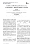 An Efficient Technique for Optimality Measurement of Approximation Algorithms