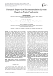 Research Supervisor Recommendation System Based on Topic Conformity