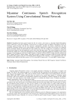 Myanmar Continuous Speech Recognition System Using Convolutional Neural Network