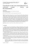 Classification of the User's Intent Detection in E-commerce systems – Survey and Recommendations