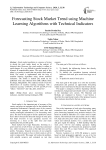 Forecasting Stock Market Trend using Machine Learning Algorithms with Technical Indicators