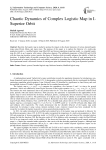 Chaotic Dynamics of Complex Logistic Map in I-Superior Orbit