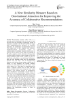 A New Similarity Measure Based on Gravitational Attraction for Improving the Accuracy of Collaborative Recommendations