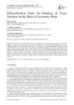 Defuzzification Index for Ranking of Fuzzy Numbers on the Basis of Geometric Mean