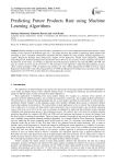 Predicting Future Products Rate using Machine Learning Algorithms