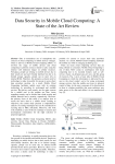 Data Security in Mobile Cloud Computing: A State of the Art Review