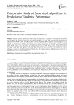 Comparative Study of Supervised Algorithms for Prediction of Students’ Performance