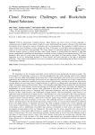 Cloud Forensics: Challenges and Blockchain Based Solutions