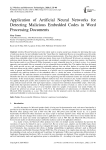 Application of Artificial Neural Networks for Detecting Malicious Embedded Codes in Word Processing Documents