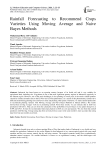 Rainfall Forecasting to Recommend Crops Varieties Using Moving Average and Naive Bayes Methods