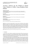 Accuracy Analysis for the Solution of Initial Value Problem of ODEs Using Modified Euler Method