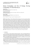Green Computing: An Era of Energy Saving Computing of Cloud Resources