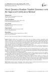 Novel Quantum Random Number Generator with the Improved Certification Method