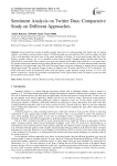 Sentiment Analysis on Twitter Data: Comparative Study on Different Approaches