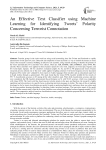 An Effective Text Classifier using Machine Learning for Identifying Tweets’ Polarity Concerning Terrorist Connotation