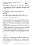 Access Digital Divide in the Kingdom of Saudi Arabia (KSA): Current State and Measures for Improvement