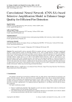 Convolutional Neural Network (CNN-SA) based Selective Amplification Model to Enhance Image Quality for Efficient Fire Detection