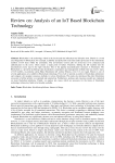 Review on: Analysis of an IoT Based Blockchain Technology