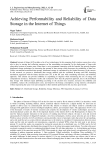 Achieving Performability and Reliability of Data Storage in the Internet of Things