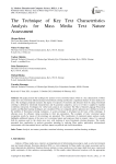 The Technique of Key Text Characteristics Analysis for Mass Media Text Nature Assessment