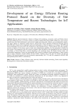 Development of an Energy Efficient Routing Protocol Based on the Diversity of Site Temperature and Recent Technologies for IoT Applications