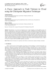 A Fuzzy Approach to Fault Tolerant in Cloud using the Checkpoint Migration Technique