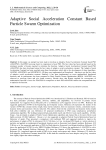Adaptive Social Acceleration Constant Based Particle Swarm Optimization