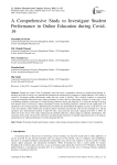 A Comprehensive Study to Investigate Student Performance in Online Education during COVID-19