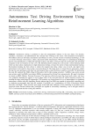 Autonomous Taxi Driving Environment Using Reinforcement Learning Algorithms