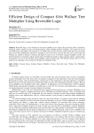 Efficient Design of Compact 8-bit Wallace Tree Multiplier Using Reversible Logic