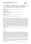 An Improved Popular Items Extraction for Covering Reduction Collaborative Filtering