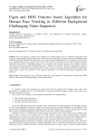 Eigen and HOG Features based Algorithm for Human Face Tracking in Different Background Challenging Video Sequences