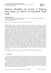 Dynamic Modelling and Control of Flapping Wing Micro Air Vehicle for Flap-Glide Flight Mode