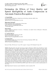 Estimating the Effects of Voice Quality and Speech Intelligibility of Audio Compression in Automatic Emotion Recognition