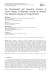 An Experimental and Statistical Analysis to Assess impact of Regional Accent on Distress Non-linguistic Scream of Young Women