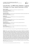 Classification of HHO-based Machine Learning Techniques for Clone Attack Detection in WSN