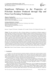 Significant Difference in the Properties of Porcelain Insulator Produced through Slip and Press Cast Forming Techniques