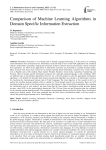 Comparison of Machine Learning Algorithms in Domain Specific Information Extraction