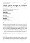 Machine Learning Algorithms for Quantifying the Role of Prerequisites in University Success