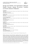 Design and Validity of an Instrument to Measure Digital Literacy among Pre-service Teachers involved in Inclusive Education